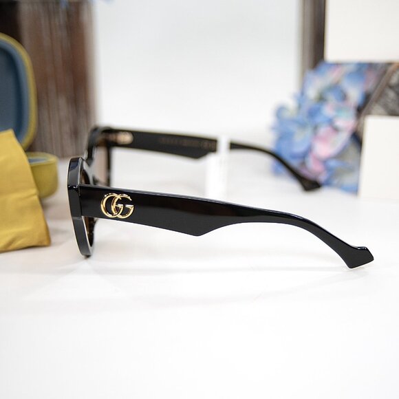 Gucci Round Black GG Logo Acrylic Metal Sunglasses NWT GG0975S - Picture 2 of 9